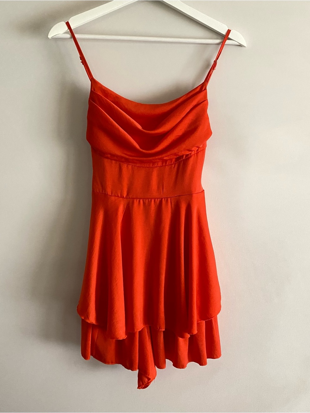 Balance Collection Red/Orange Flowy Jumper/Dress with Adjustable Straps
